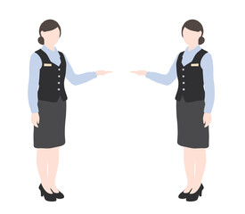 フラットイラスト　制服を着た女性