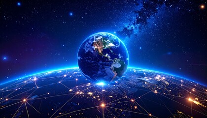 Earth in space, interconnected network