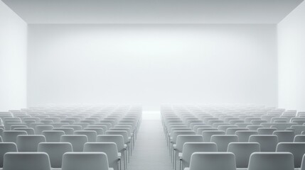 Fototapeta premium Empty auditorium with rows of chairs