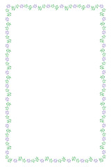 Green minimal leaves, flowers frame png pattern