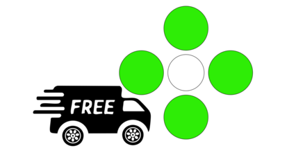 Green transport illustrations show eco-friendly trucks and cars with a natural easter egg design and an eco icon symbol