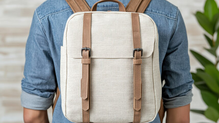 Stylish backpack with detailed straps, perfect for daily use and outdoor adventures