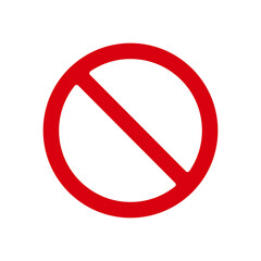 No sign icon red crossed circle vector template