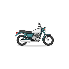 Obraz premium A motorcycle icon, 2D flat design, white background.