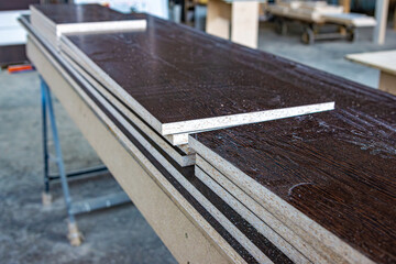 Stacked Laminated MDF Panels Ready for Furniture Production