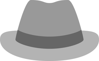 Grey Fedora Hat Illustration