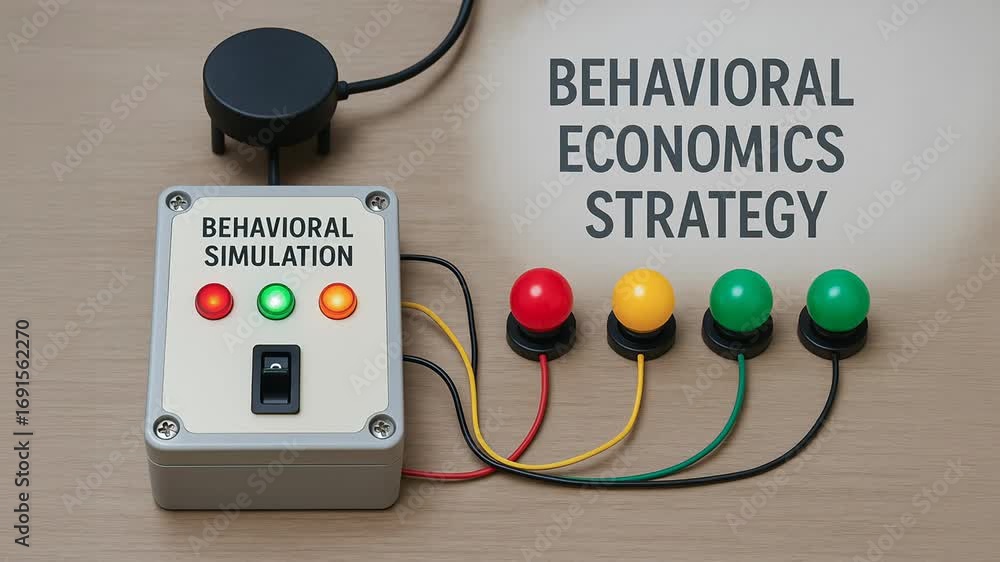 Aufkleber behavioral economics strategy decision experiment simulation choice experiment with button controlle
