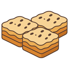 Žemlovka Czech Apple Bread Pudding flat color vector illustration template design