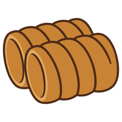 Trdelník Czech dough flat color vector illustration template design
