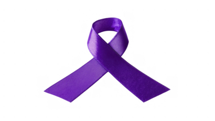 Purple ribbon symbolizes Alzheimer’s awareness, created with AI, PNG