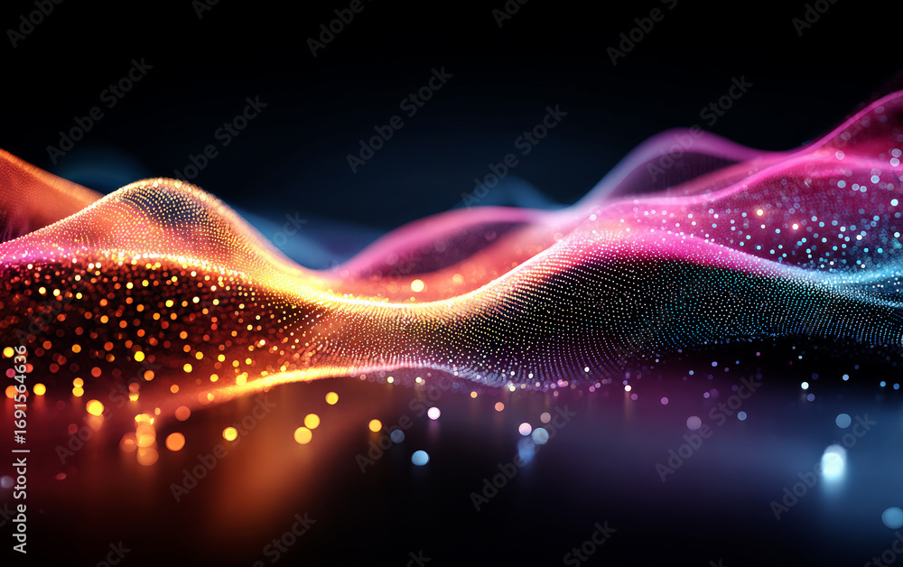Poster vibrant and dynamic abstract wave of light and color