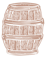 PNG wooden barrel printmaking transparent