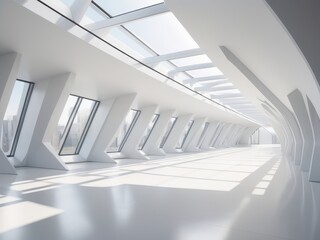 Futuristic Glass Corridor with Modern Architectural Design