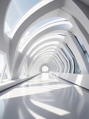 Futuristic Glass Corridor with Modern Architectural Design