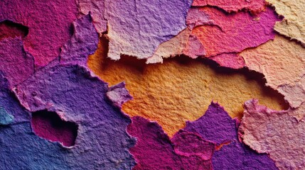 Abstract multicolored torn paper texture