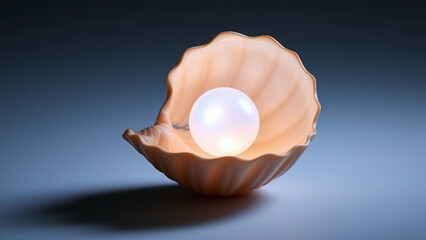 A luminous pearl rests within a delicately sculpted seashell, symbolizing the hidden treasures of the ocean and the beauty of nature's artistry