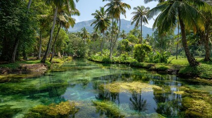 Tropical waterway scene