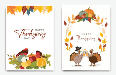 Thanksgiving Day Greeting Card Illustration