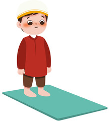 Muslim kid salat