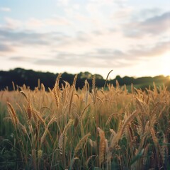wheat field in the morning