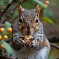 squirrel eating nut