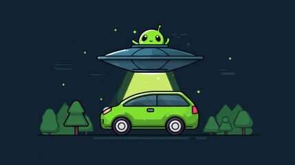 Cute Alien Tri-Beam Scene
