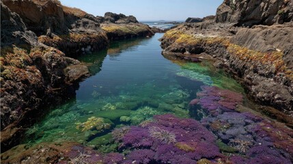 Coastal pool with vibrant aquatic plants