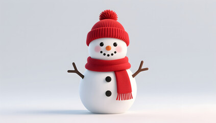 Fototapeta premium Christmas 3D snowman winter season solar term three-dimensional illustration element