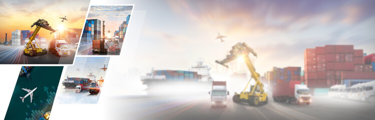 Logistics international delivery concept, World map with logistic network distribution on background for Concept of fast or instant shipping, Online goods orders worldwide