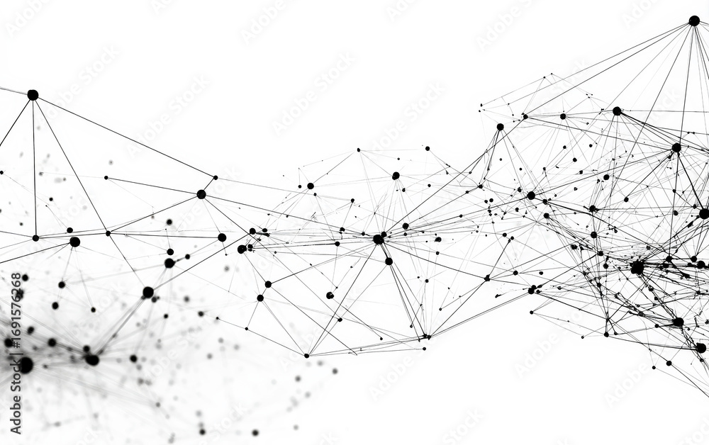Poster abstract network connections and interconnected points illustration