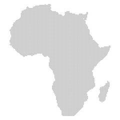 Square shape Vector Africa map. Dot shape in the continent of Africa. Each country of Africa continent solid dot shape on the solid background.