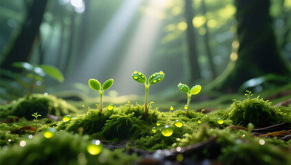 Illustration of Sprouting Buds in the Spring Solar Terms