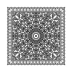 Mehndi flower pattern for Henna drawing and tattoo. Decoration in ethnic oriental  Indian style. Doodle ornament. Outline hand draw vector illustration.