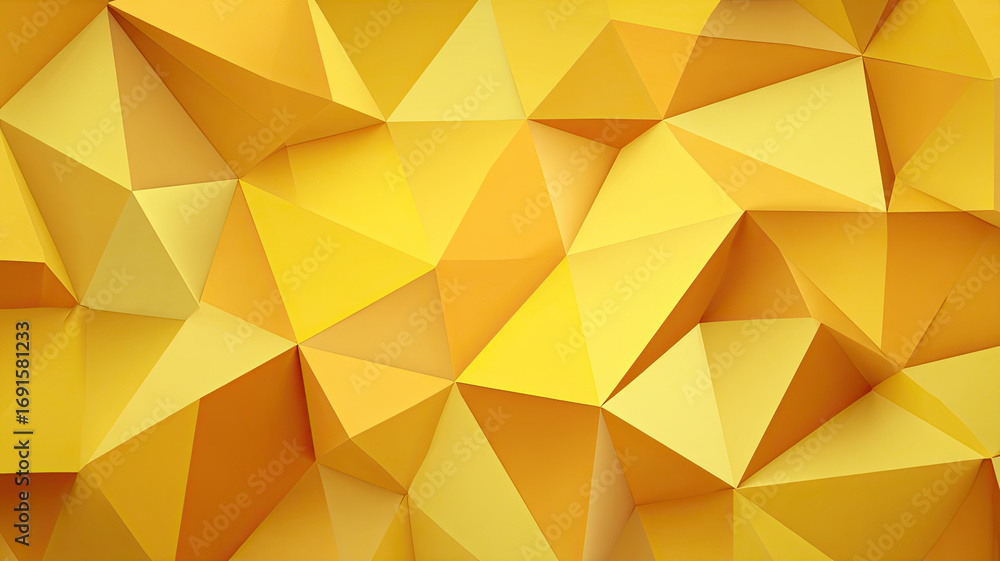 Aufkleber golden yellow abstract geometric layout in polygon shapes creates vibrant and dynamic background wit
