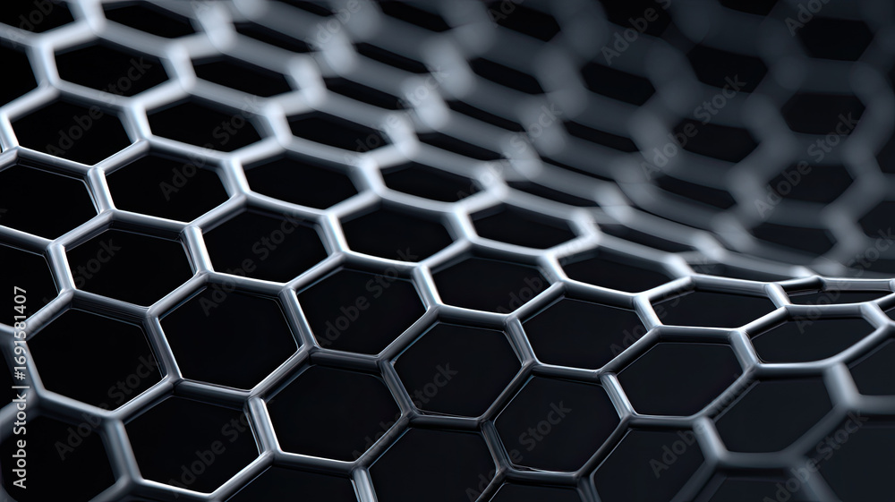 Aufkleber shiny graphite polygon mesh with elegant and minimal design creating smooth flowing surface with hex