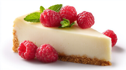 Slice of Cheesecake with Berry Garnish