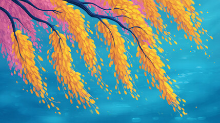 梦幻树枝与落叶