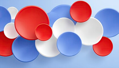 Abstract Circles Red White and Blue