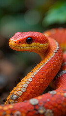 Fototapeta premium a brightly colored coral snake.