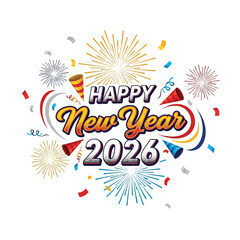 Aesthetic Happy New Year 2026 Celebration Graphic