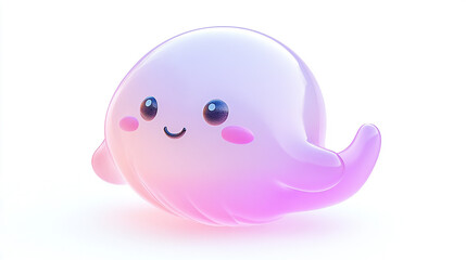 Obraz premium kawaii hologram cute design on white background