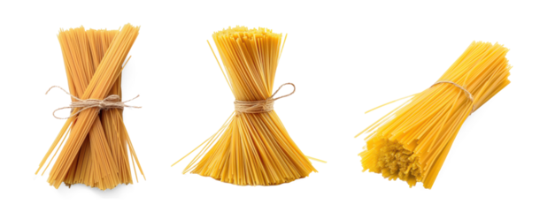 spaghetti top view full length isolate on white background,