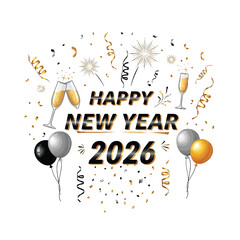 Aesthetic Happy New Year 2026 Celebration Graphic