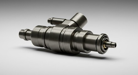 Sleek Industrial Metal Part 3D Render Strikingly Detailed Design