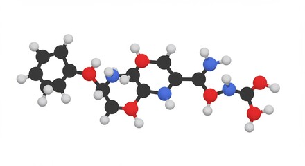 Molecule Structure Beautifully Illustrated  Showing Complex 3D Bonds and Atoms