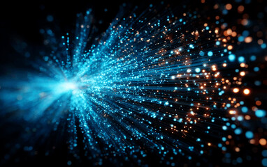 Dynamic Blue Light Streams and Glowing Spots in Abstract Visualization