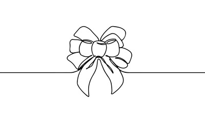 decorative ribbon continuous line drawing