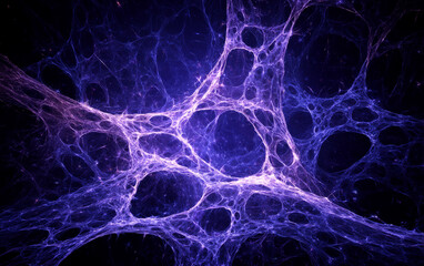 Abstract Purple Network Structure with Intricate Patterns and Fractal Elements