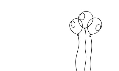 illustration of balloon continuous line