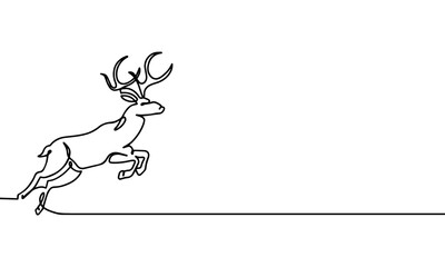 continuous line drawing deer